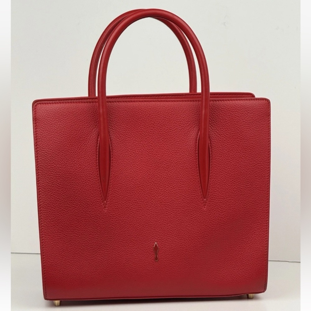 Christian Louboutin Red Calf Leather Paloma Loubinhesky Medium Top Handle Bag - Picture 4 of 15